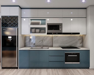 Tủ Bếp Inox Cánh Kính