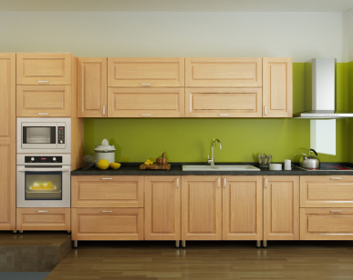 Tủ Bếp Gỗ Sồi Mỹ Chữ I